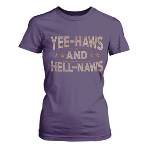 Funny Yee Haws And Hell Naws T Shirt For Women Western Country Cowboy Star TS11 Purple Print Your Wear