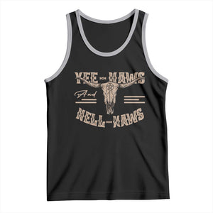 Funny Yee Haws And Hell Naws Tank Top Western Country Cowboy Longhorn Skull TS11 Black Athletic Heather Print Your Wear