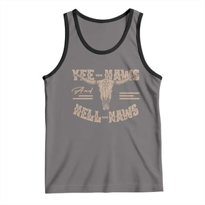 Funny Yee Haws And Hell Naws Tank Top Western Country Cowboy Longhorn Skull TS11 Deep Heather Black Print Your Wear