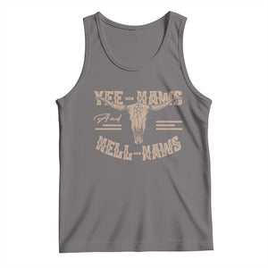 Funny Yee Haws And Hell Naws Tank Top Western Country Cowboy Longhorn Skull TS11 Deep Heather Print Your Wear