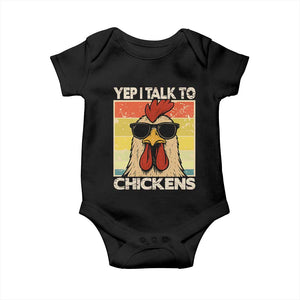 Funny Yep I Talk To Chickens Baby Onesie Chicken Buffs Farmyard Animal Lover TS11 Black Print Your Wear