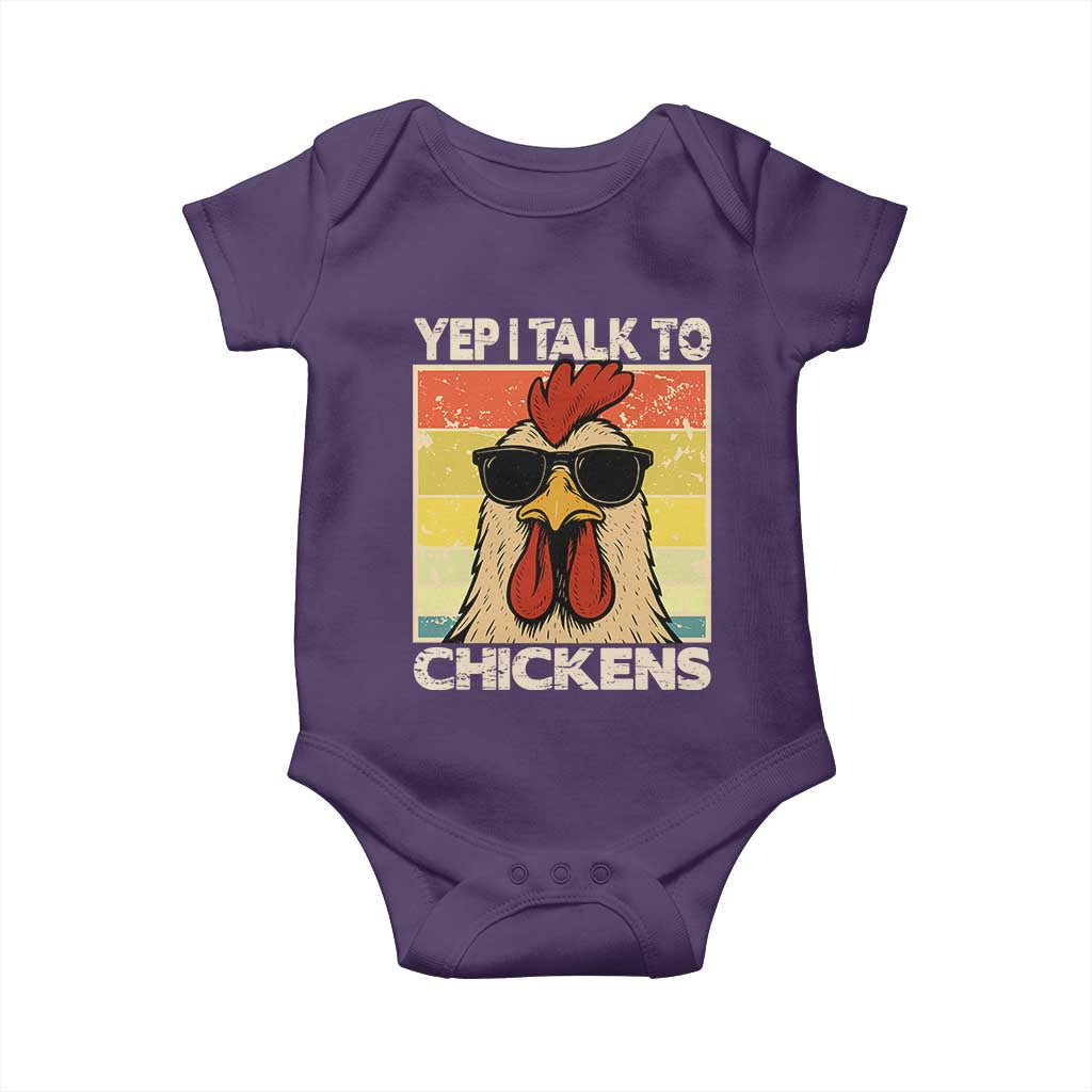 Funny Yep I Talk To Chickens Baby Onesie Chicken Buffs Farmyard Animal Lover TS11 Purple Print Your Wear