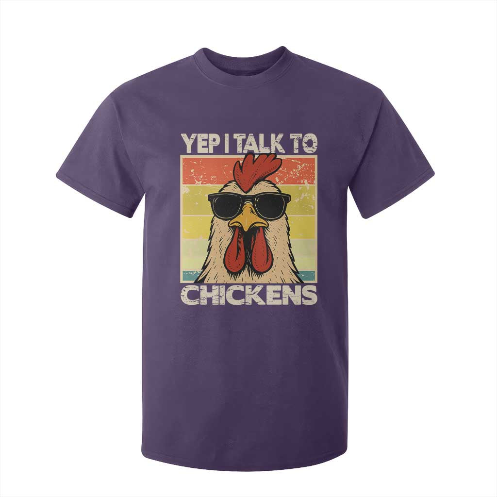 Funny Yep I Talk To Chickens T Shirt For Kid Chicken Buffs Farmyard Animal Lover TS11 Purple Print Your Wear