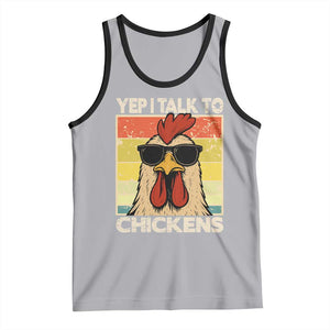 Funny Yep I Talk To Chickens Tank Top Chicken Buffs Farmyard Animal Lover TS11 Athletic Heather Black Print Your Wear