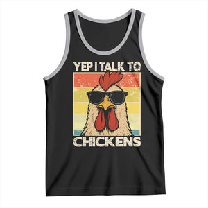 Funny Yep I Talk To Chickens Tank Top Chicken Buffs Farmyard Animal Lover TS11 Black Athletic Heather Print Your Wear