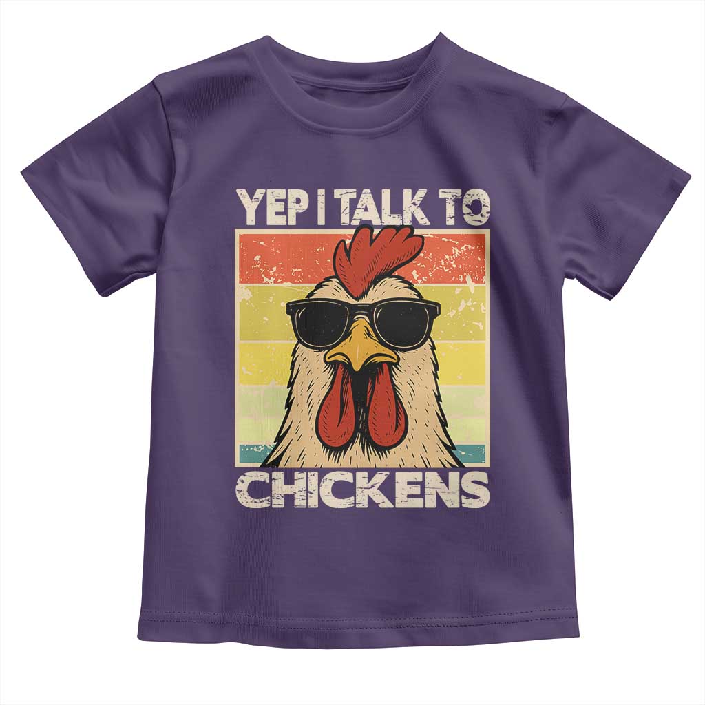 Funny Yep I Talk To Chickens Toddler T Shirt Chicken Buffs Farmyard Animal Lover TS11 Purple Print Your Wear
