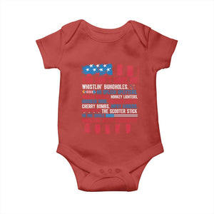 Funny You Dont Have No Whistlin Bugholes Baby Onesie 4th Of July American Flag TS11 Red Print Your Wear