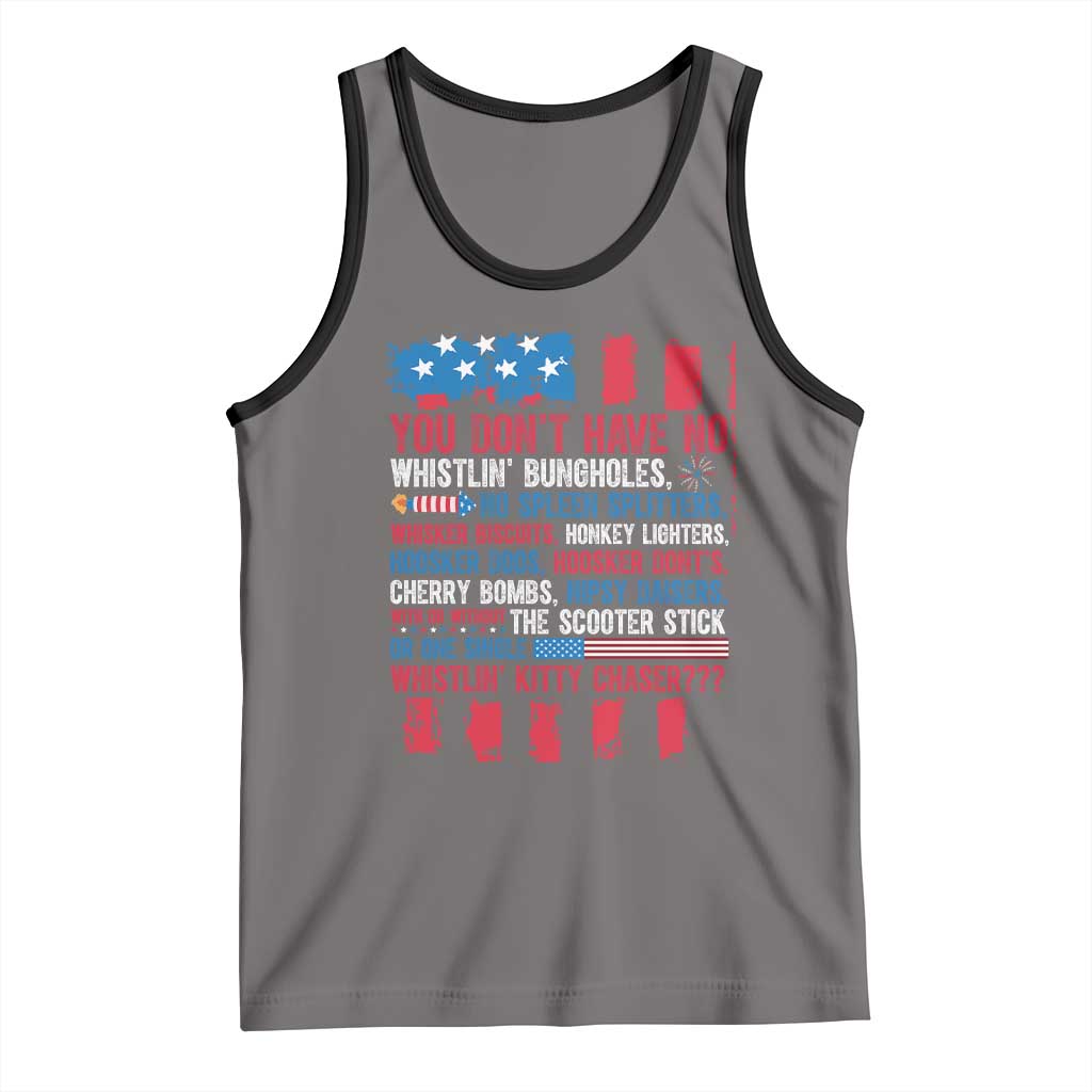 Funny You Dont Have No Whistlin Bugholes Tank Top 4th Of July American Flag TS11 Deep Heather Black Print Your Wear