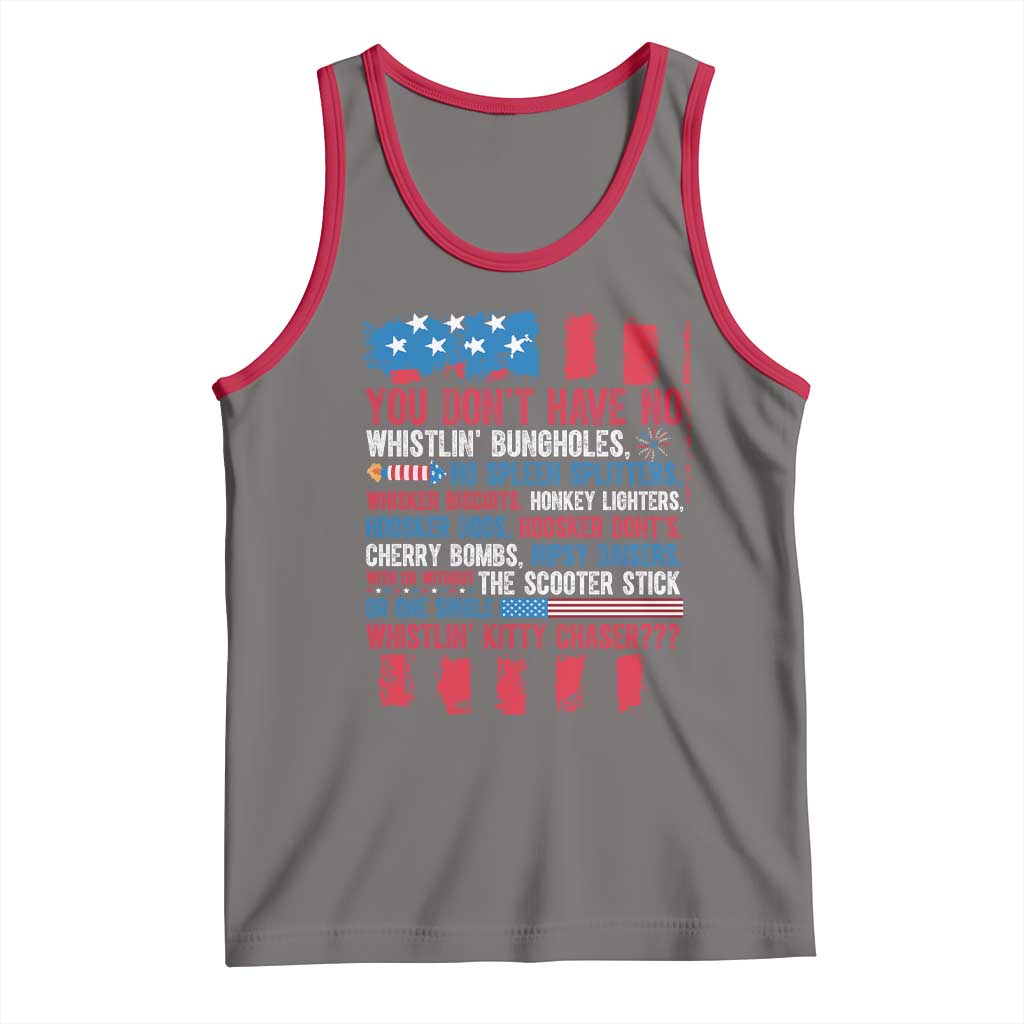 Funny You Dont Have No Whistlin Bugholes Tank Top 4th Of July American Flag TS11 Deep Heather Red Print Your Wear