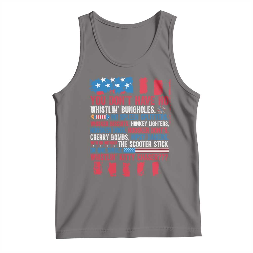 Funny You Dont Have No Whistlin Bugholes Tank Top 4th Of July American Flag TS11 Deep Heather Print Your Wear