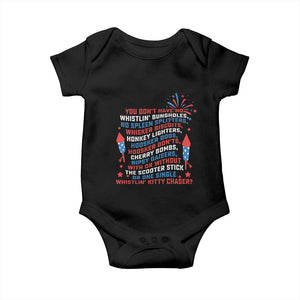 Funny You Dont Have No Whistlin Bungholes Baby Onesie USA Flag 4th Of July TS11 Black Print Your Wear