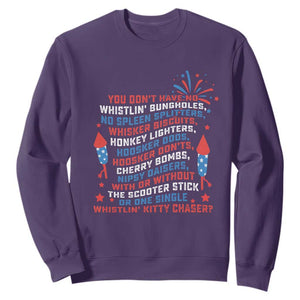 Funny You Dont Have No Whistlin Bungholes Sweatshirt USA Flag 4th Of July TS11 Purple Print Your Wear