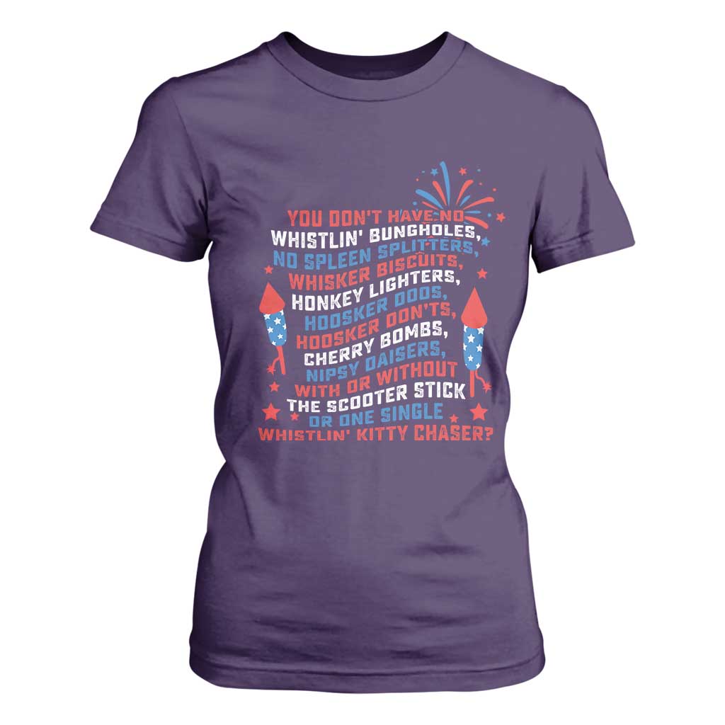 Funny You Dont Have No Whistlin Bungholes T Shirt For Women USA Flag 4th Of July TS11 Purple Print Your Wear