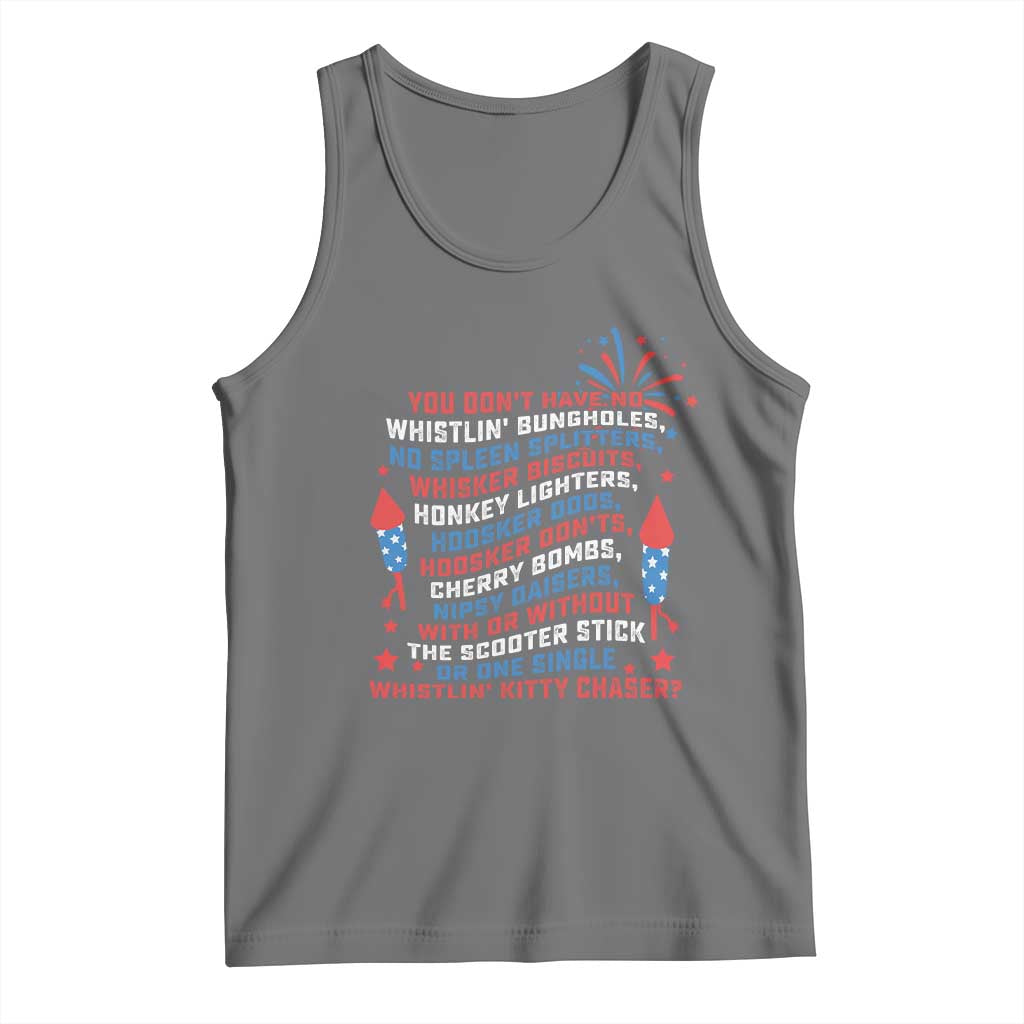 Funny You Dont Have No Whistlin Bungholes Tank Top USA Flag 4th Of July TS11 Black Heather Print Your Wear