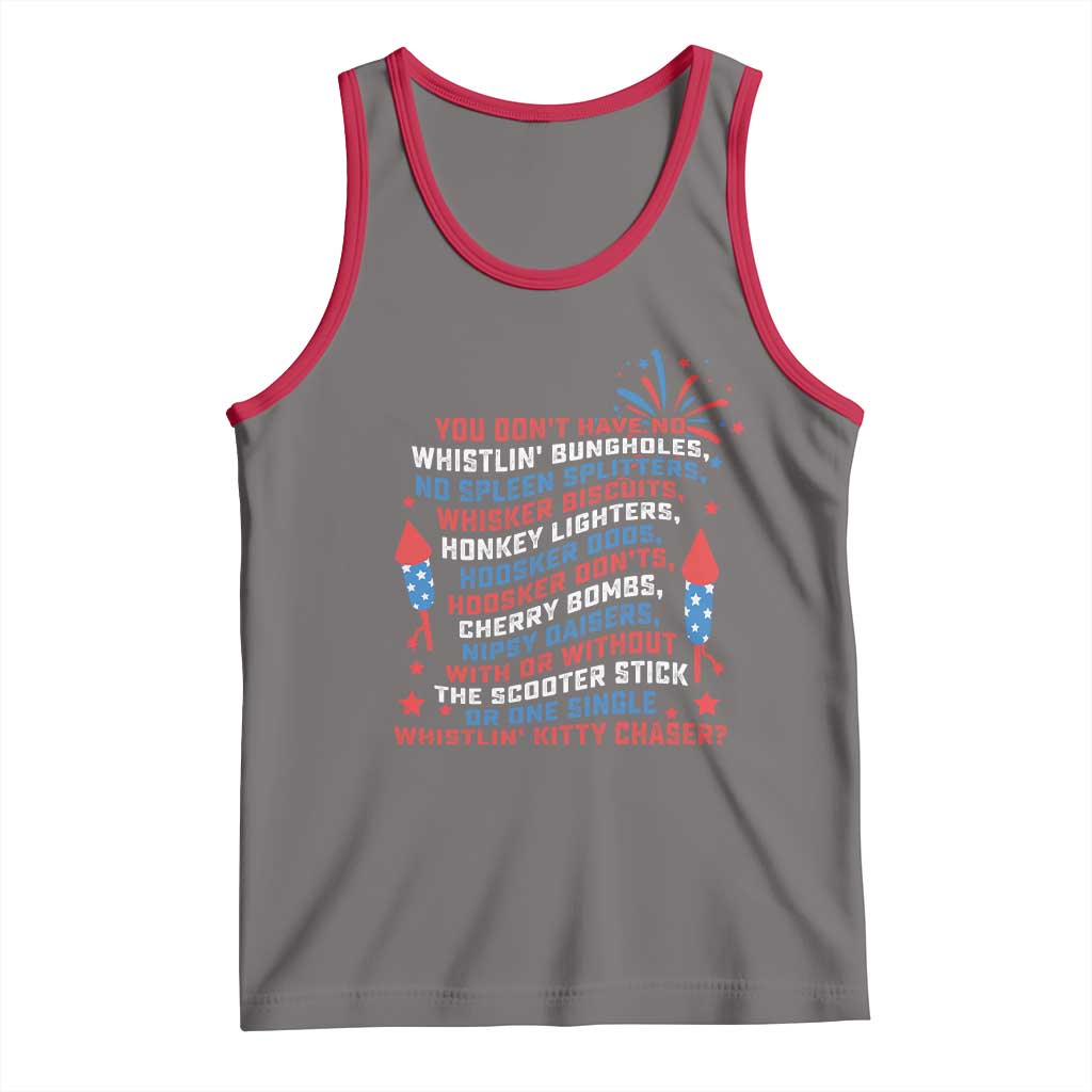 Funny You Dont Have No Whistlin Bungholes Tank Top USA Flag 4th Of July TS11 Deep Heather Red Print Your Wear