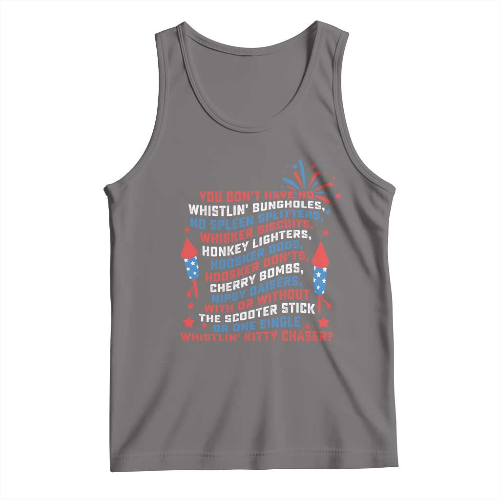 Funny You Dont Have No Whistlin Bungholes Tank Top USA Flag 4th Of July TS11 Deep Heather Print Your Wear