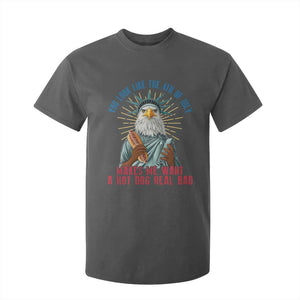 Funny You Look Like The 4th Of July Makes Me Want A Hot Dog Real Bad T Shirt For Kid Eagle Statue Of Liberty TS11 Dark Heather Print Your Wear