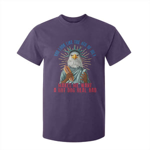 Funny You Look Like The 4th Of July Makes Me Want A Hot Dog Real Bad T Shirt For Kid Eagle Statue Of Liberty TS11 Purple Print Your Wear