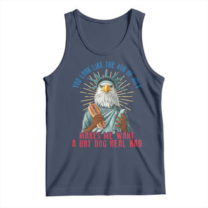 Funny You Look Like The 4th Of July Makes Me Want A Hot Dog Real Bad Tank Top Eagle Statue Of Liberty TS11 Navy Print Your Wear