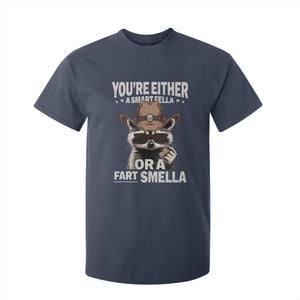 Funny You're Either A Smart Fella Or A Fart Smella T Shirt For Kid Cowboy Racoon TS11 Navy Print Your Wear