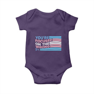 Funny You're Focused On The Wrong 1% Baby Onesie Bi Transgender LGBT TS11 Purple Print Your Wear