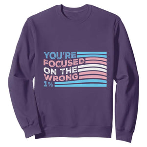 Funny You're Focused On The Wrong 1% Sweatshirt Bi Transgender LGBT TS11 Purple Print Your Wear
