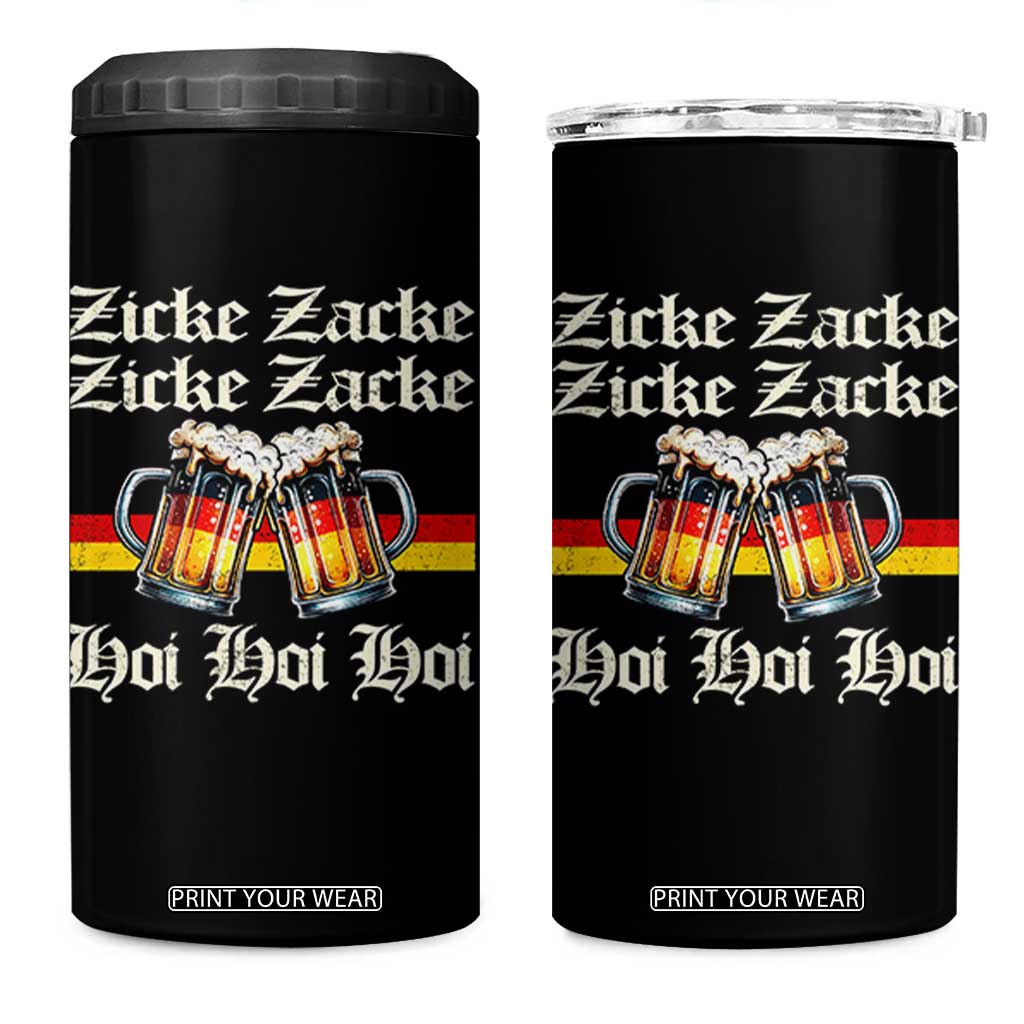 Funny Zicke Zacke Hoi 4 in 1 Can Cooler Tumbler Oktoberfest German Flag Party TS11 One Size: 16 oz Black Print Your Wear