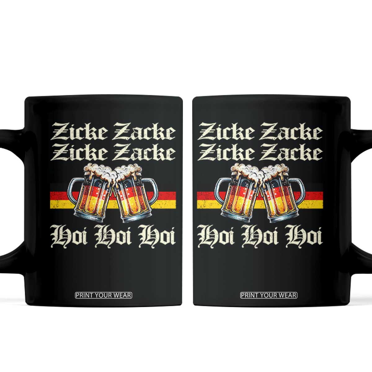 Funny Zicke Zacke Hoi Coffee Mug Oktoberfest German Flag Party TS11 Black Print Your Wear