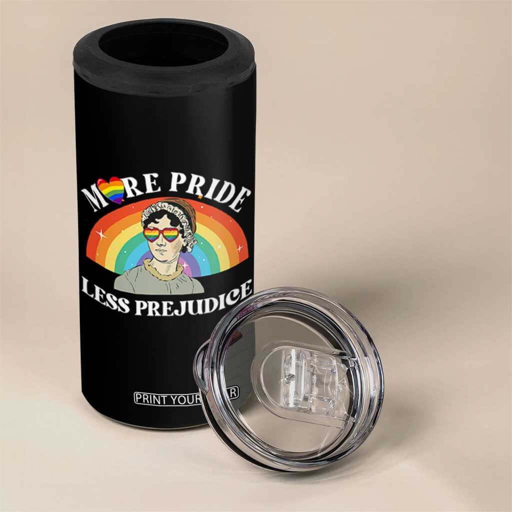 Gay Pride 4 in 1 Can Cooler Tumbler More Pride Less Prejudice LGBT Pride Month TS02 Print Your Wear