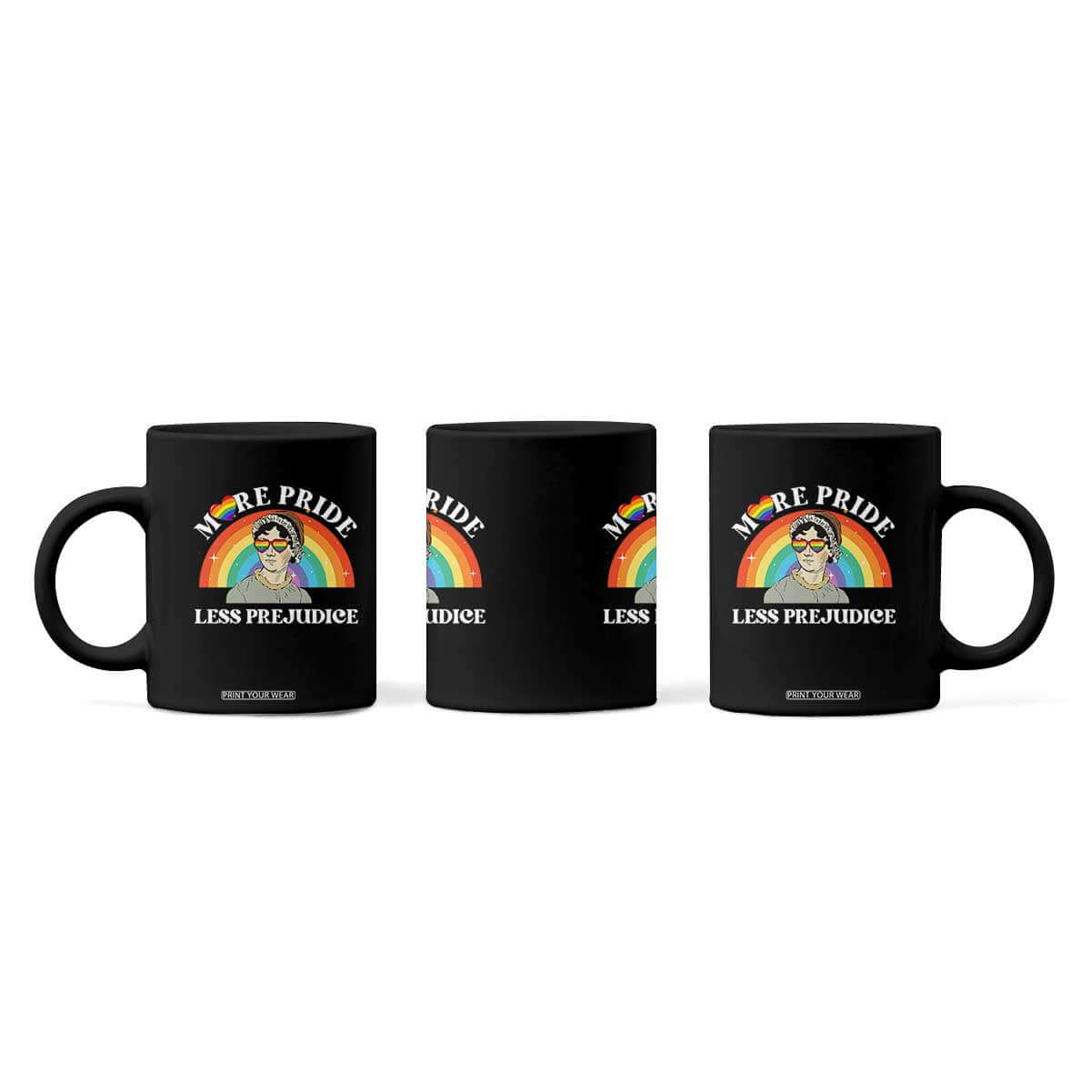 Gay Pride Coffee Mug More Pride Less Prejudice LGBT Pride Month TS02 Print Your Wear