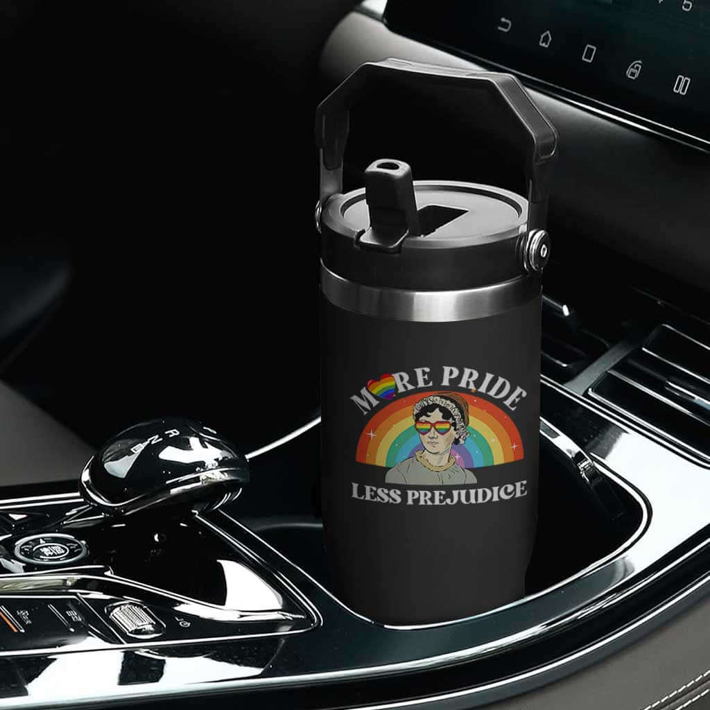 Gay Pride Flip Straw Tumbler More Pride Less Prejudice LGBT Pride Month TS02 Print Your Wear