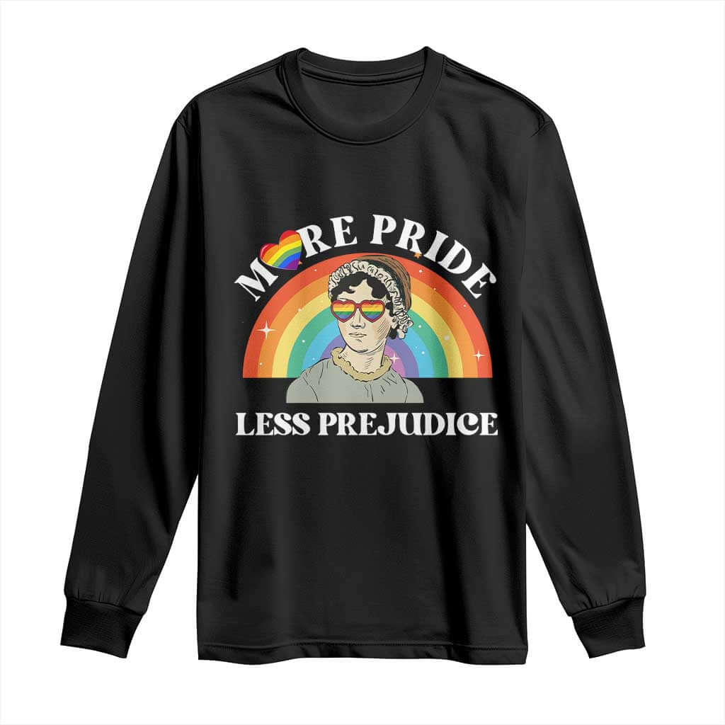 Gay Pride Long Sleeve Shirt More Pride Less Prejudice LGBT Pride Month TS02 Black Print Your Wear