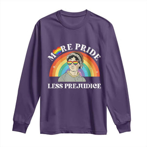 Gay Pride Long Sleeve Shirt More Pride Less Prejudice LGBT Pride Month TS02 Purple Print Your Wear