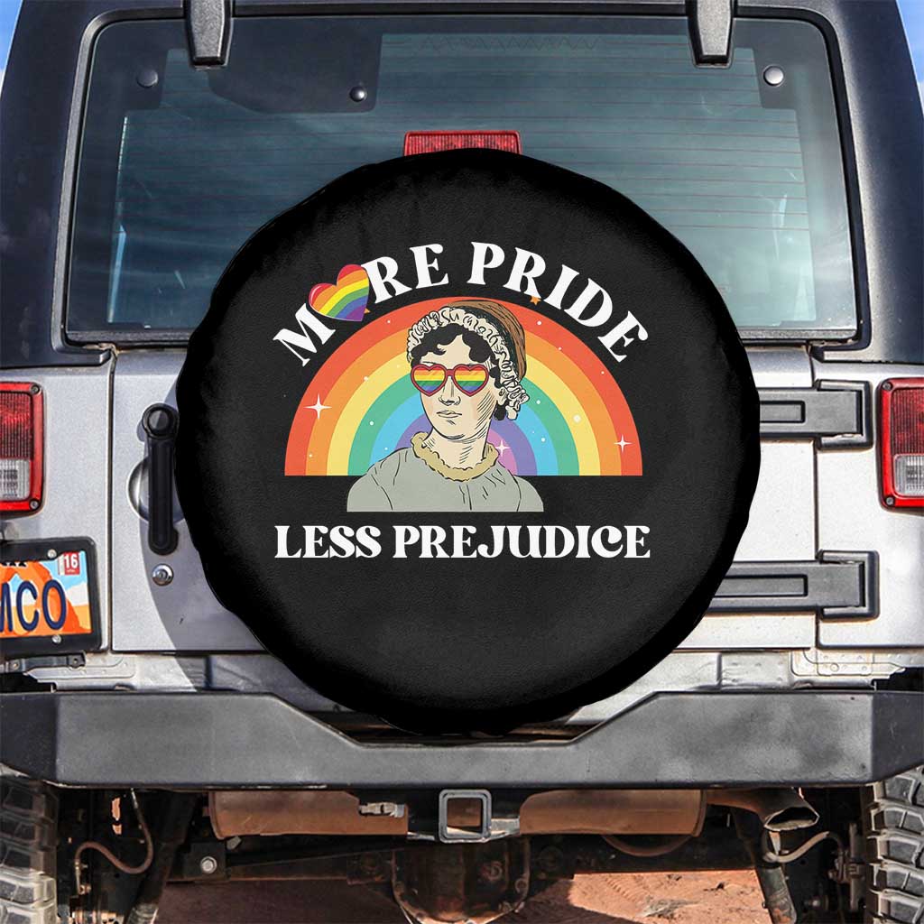 Gay Pride Spare Tire Cover More Pride Less Prejudice LGBT Pride Month TS02 No hole Black Print Your Wear