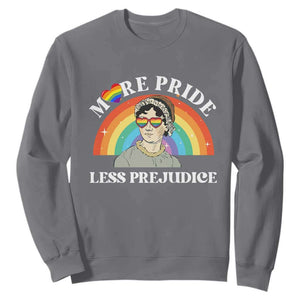 Gay Pride Sweatshirt More Pride Less Prejudice LGBT Pride Month TS02 Charcoal Print Your Wear