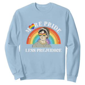 Gay Pride Sweatshirt More Pride Less Prejudice LGBT Pride Month TS02 Light Blue Print Your Wear