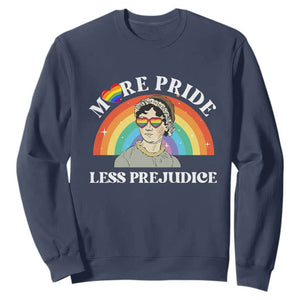 Gay Pride Sweatshirt More Pride Less Prejudice LGBT Pride Month TS02 Navy Print Your Wear