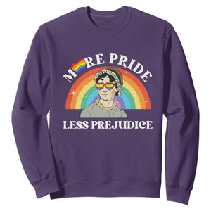 Gay Pride Sweatshirt More Pride Less Prejudice LGBT Pride Month TS02 Purple Print Your Wear