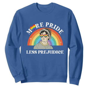 Gay Pride Sweatshirt More Pride Less Prejudice LGBT Pride Month TS02 Royal Blue Print Your Wear