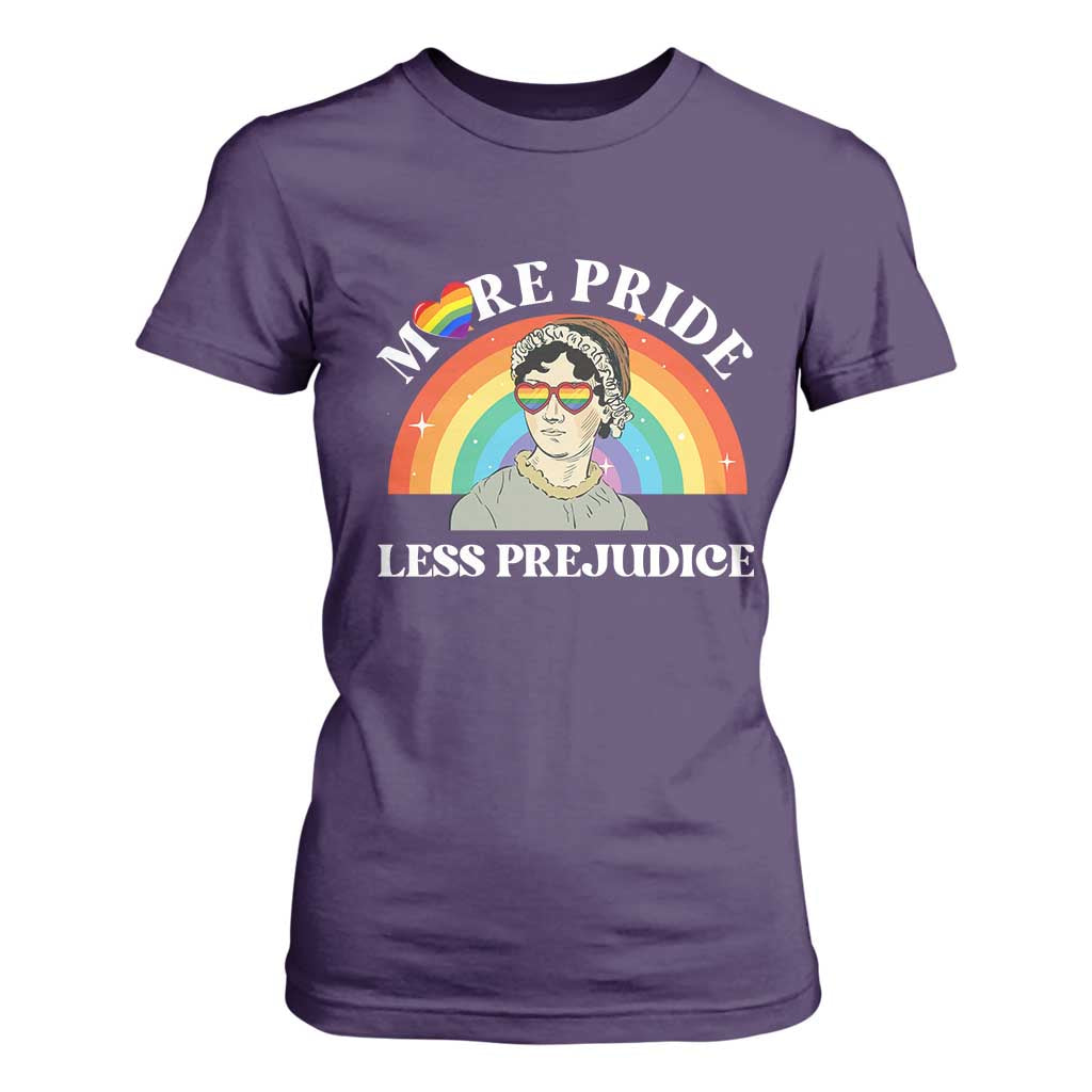 Gay Pride T Shirt For Women More Pride Less Prejudice LGBT Pride Month TS02 Purple Print Your Wear