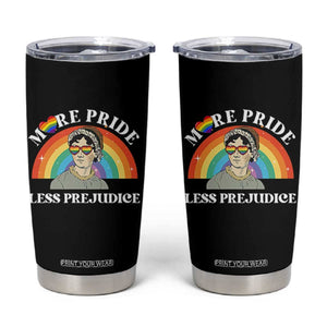 Gay Pride Tumbler Cup More Pride Less Prejudice LGBT Pride Month TS02 Black Print Your Wear