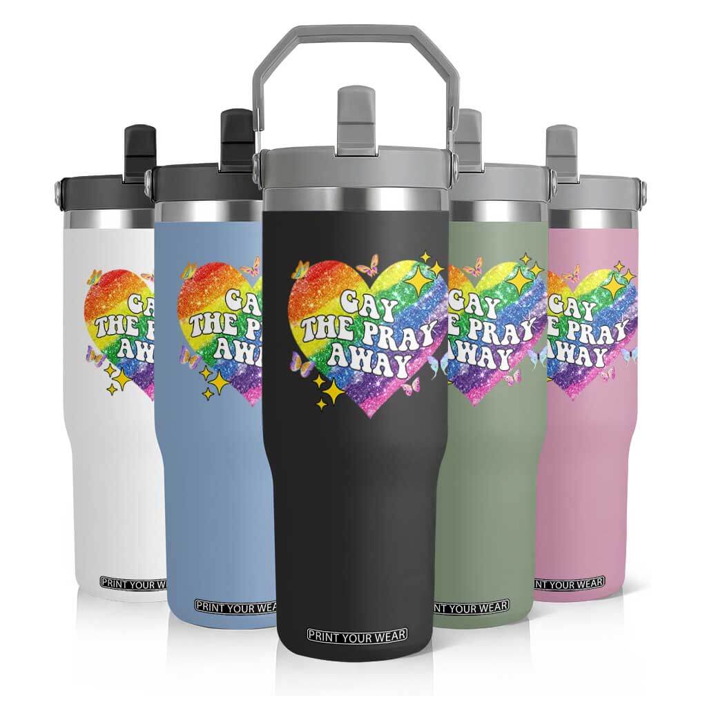 Gay the Pray Away Flip Straw Tumbler LGBTQIA Say Gay Pride Month TS02 Print Your Wear