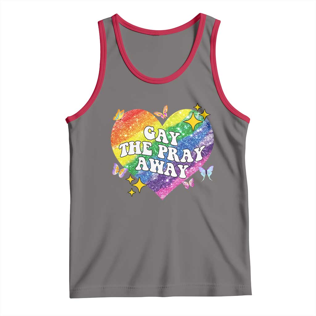 Gay the Pray Away Tank Top LGBTQIA Say Gay Pride Month TS02 Deep Heather Red Print Your Wear