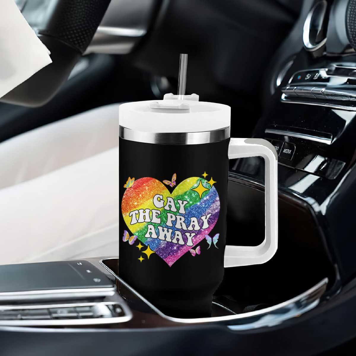 Gay the Pray Away Tumbler With Handle LGBTQIA Say Gay Pride Month TS02 Print Your Wear