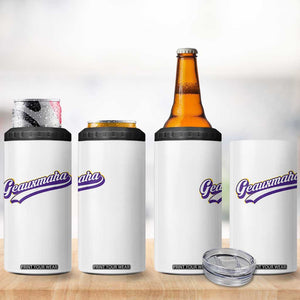 Geauxmaha Vintage Throwback Design 4 in 1 Can Cooler Tumbler Gold Baseball Fan TS02 Print Your Wear