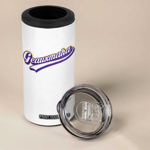 Geauxmaha Vintage Throwback Design 4 in 1 Can Cooler Tumbler Gold Baseball Fan TS02 Print Your Wear