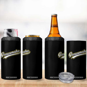 Geauxmaha Vintage Throwback Design 4 in 1 Can Cooler Tumbler Purple and Gold Baseball Fan TS02 Print Your Wear