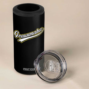 Geauxmaha Vintage Throwback Design 4 in 1 Can Cooler Tumbler Purple and Gold Baseball Fan TS02 Print Your Wear