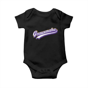 Geauxmaha Vintage Throwback Design Baby Onesie Gold Baseball Fan TS02 Black Print Your Wear