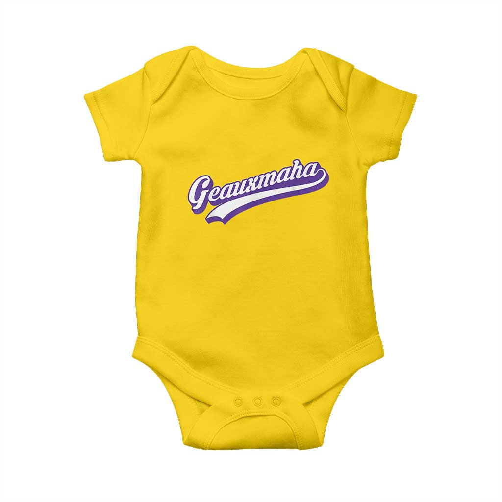 Geauxmaha Vintage Throwback Design Baby Onesie Gold Baseball Fan TS02 Daisy Print Your Wear